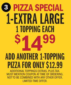 Coupons >> Bella Mia Pizzeria and Restaurant, 4900 Waterloo Road ...